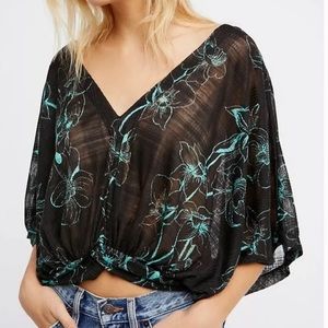 Black Floral Print Tunic